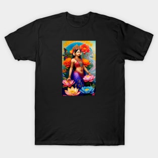 Lakshmi Goddess Lotus Blossom T-Shirt